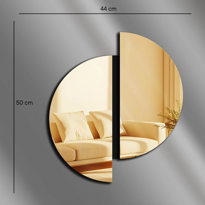 Wallity Ozgl522 Espejo Decorativo Dorado Elegante para Hogar con Acabado Sofisticado